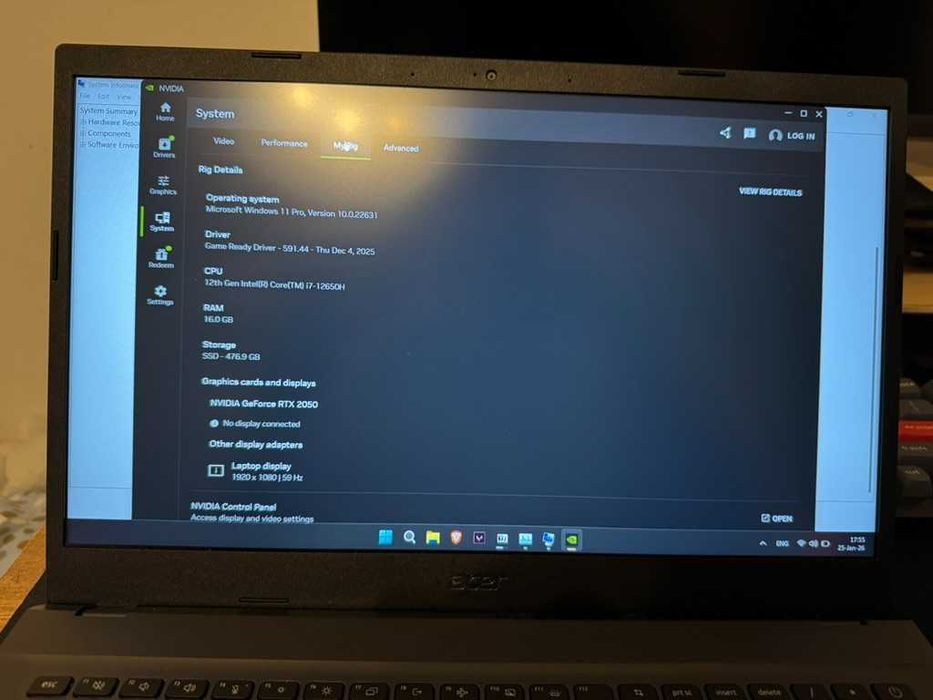 Laptop Gaming | Acer Aspire 7 | i7-12650H | RTX 2050 | 16GB RAM