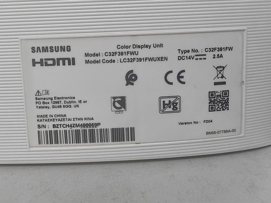 Monitor Samsung curbat 32" C32F391FWU Full HD HDMI DP VESA