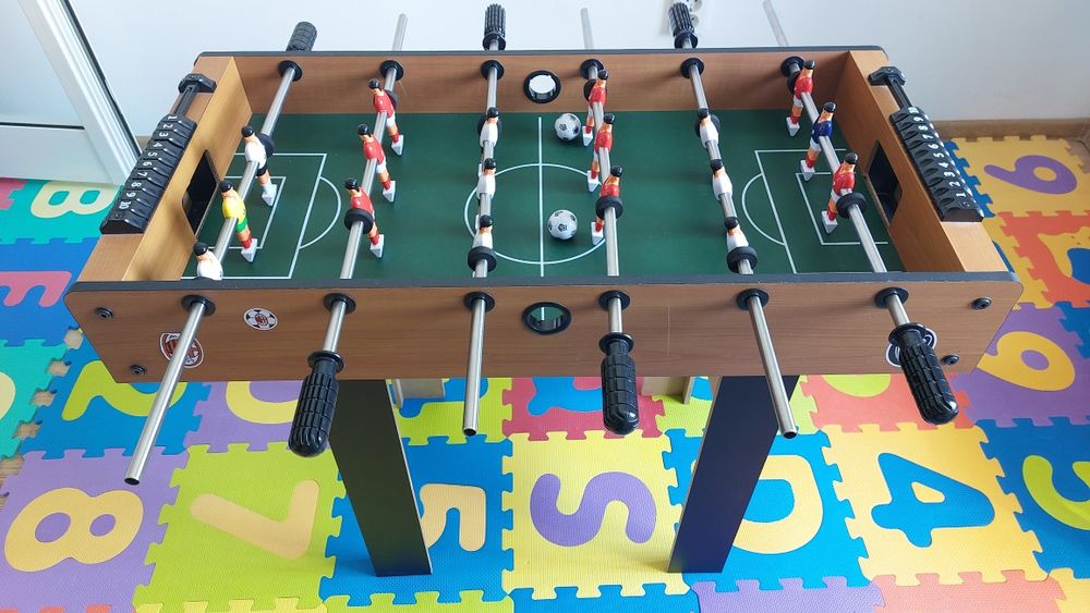 Masă Multijoc 4 în 1 cu Fotbal de Masă, Hochei, Ping Pong și Biliard