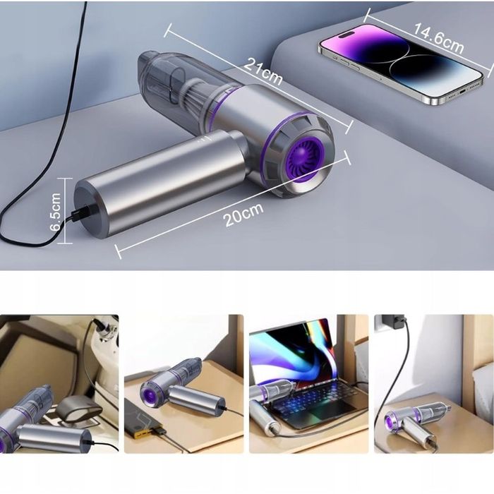 Aspirator cu încărcare rapidă,7 capete de aspirare și suflare