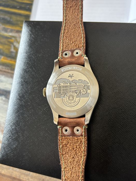 Montblanc-1858 мъжки швейцарски автомат,военен винтидж стил 44 мм фул