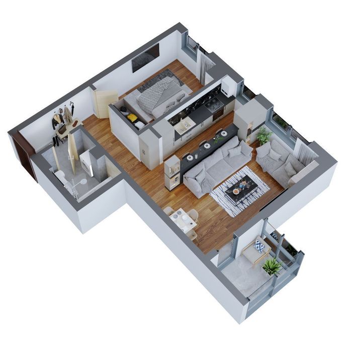 Ap 2 Camere | TIP 6 | 58 mp | Finalizat | Complex Comat Towers