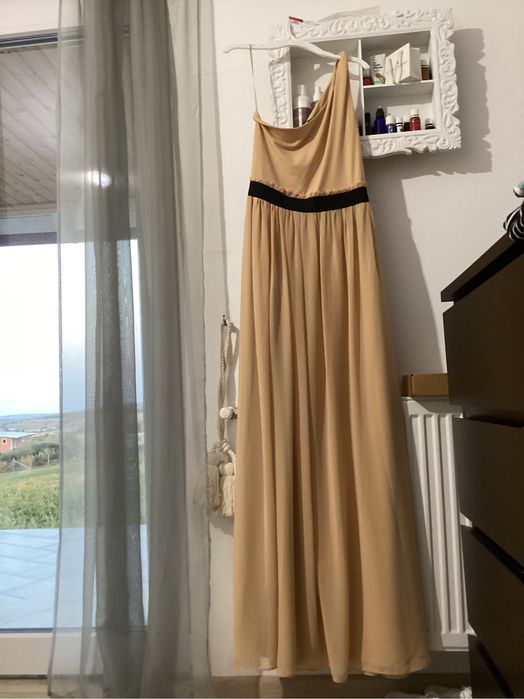 Rochie maxi, Nissa,  bej, marime S