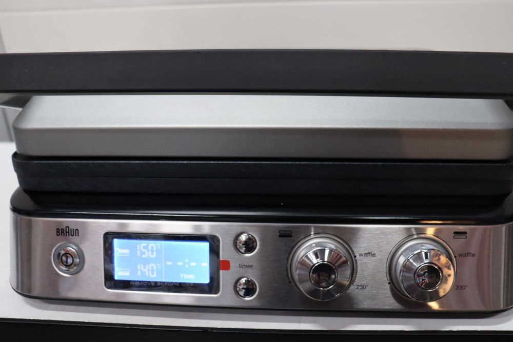 Braun MultiGrill 9 CG9047 PRO, 3-в-1 контактен грил, барбекю и фурна, голяма повърхност за грил (16 бургера), 2000 W, 250°, планча и грил