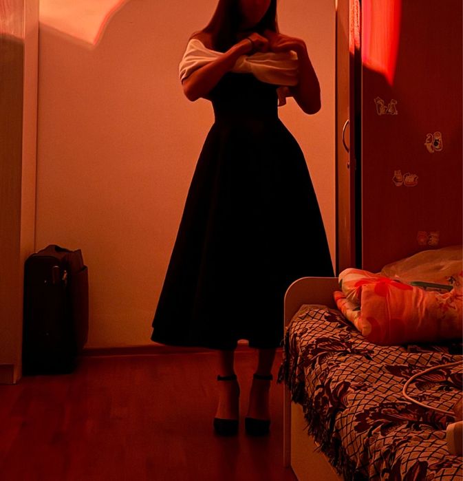 Черное Платье с бантом