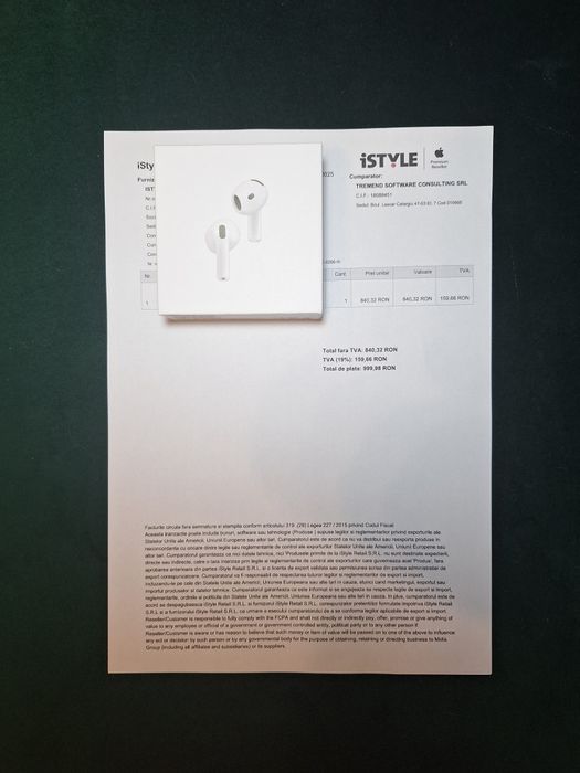 Căști Airpods 4 Noi - Urgent, Cadoul Ideal