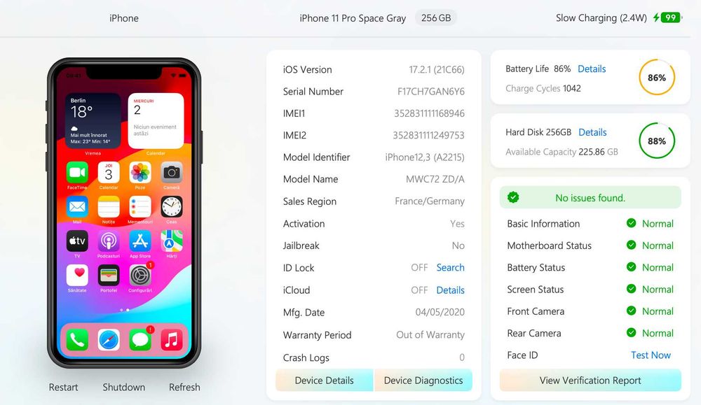 iPhone 11 Pro 256 GB Space Gray – stare foarte bună