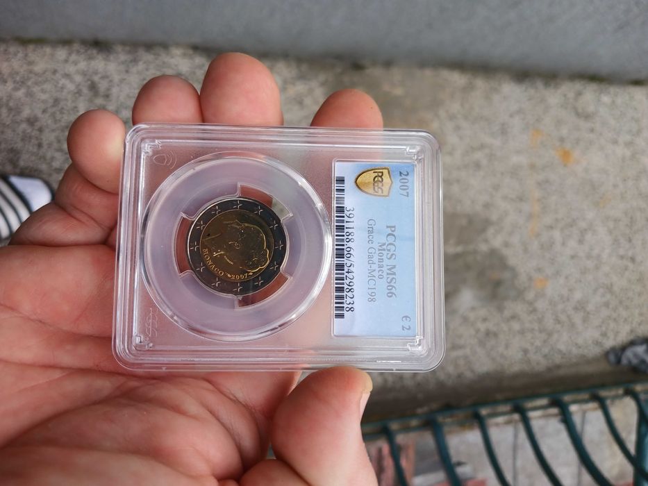 2 евро"грейс кели"2007 г,.Малта,3000евро MS66