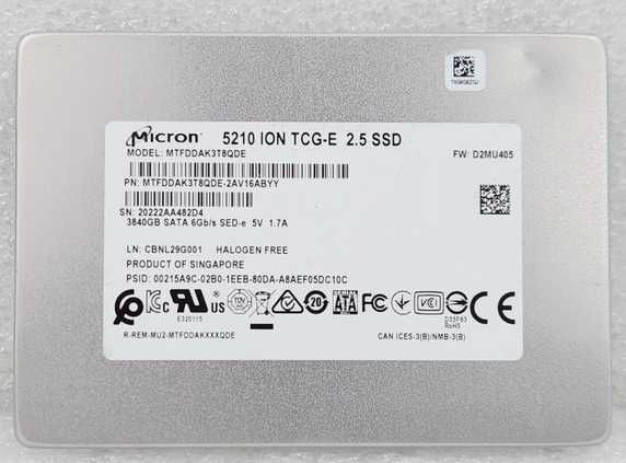 Vand SSD Micron 5210 3840 GB ( 4TB ), Datacenter Grade