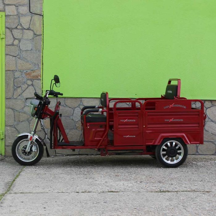 Електрическа триместна товарна триколка MaxiGo Pro, Red, 2000W