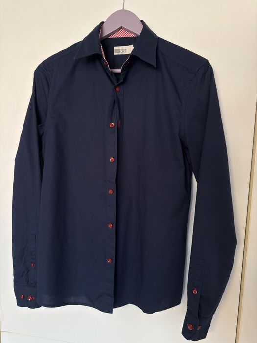 Camasa blaumarin cu nasturi rosii