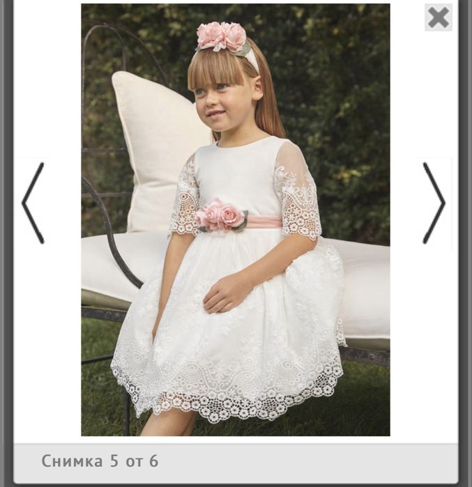 Детска дантелена рокля Abel and Lula с бродерия