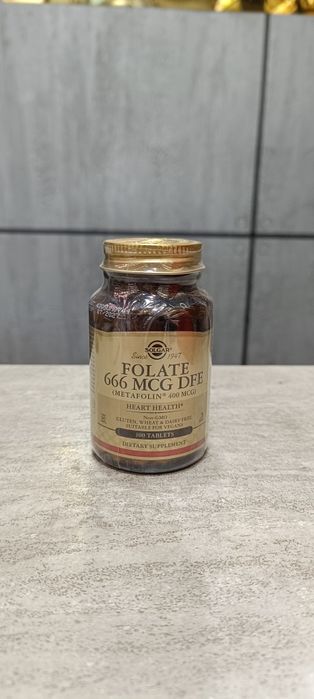 Solgar folate 666 mcg metafolin 400 mcg 100 tablets