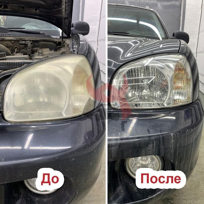 Полировка  фары и стёкол