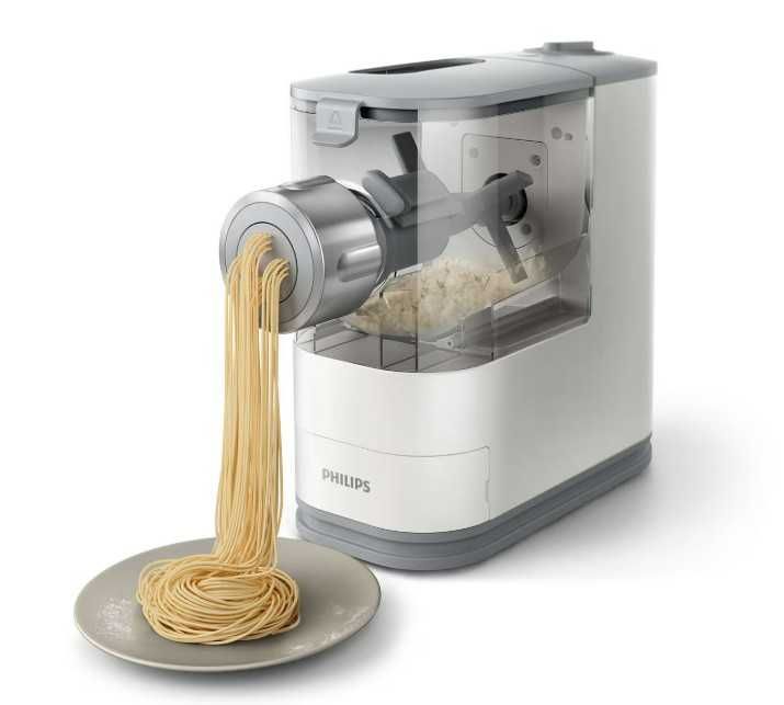 Masina de paste si taitei Philips Viva Collection HR2345/19, 150W, 4 discuri de modelare, complet automat, Alb