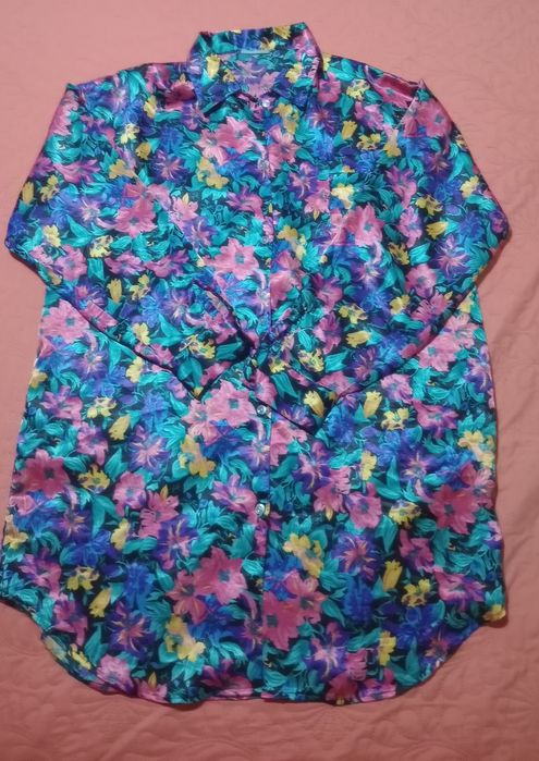 Cămaşă lungă satinată