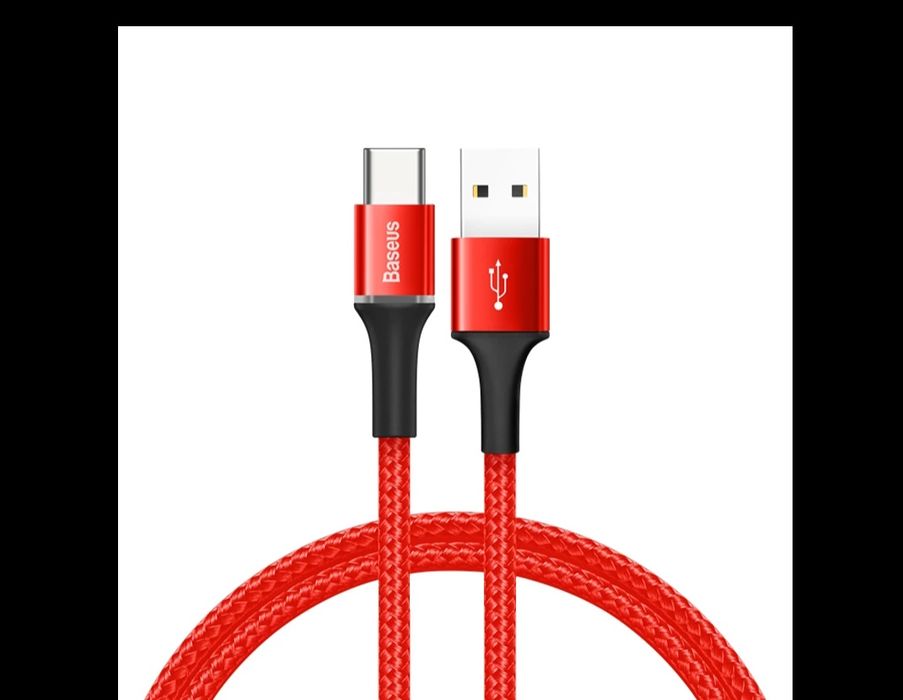 Светещ LED, устойчив кабел черен цвят  за зареждане и синхронизиране д