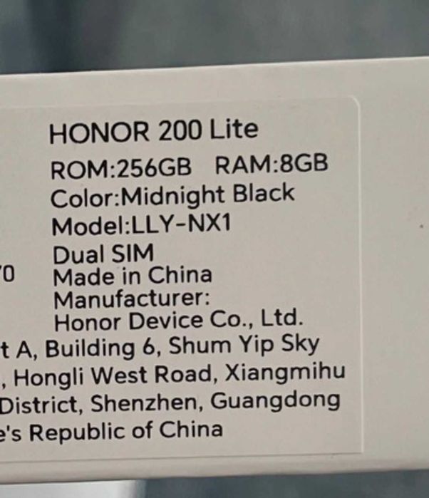 Vand Honor 200 Lite 256GB Midnight Black Dual Sim