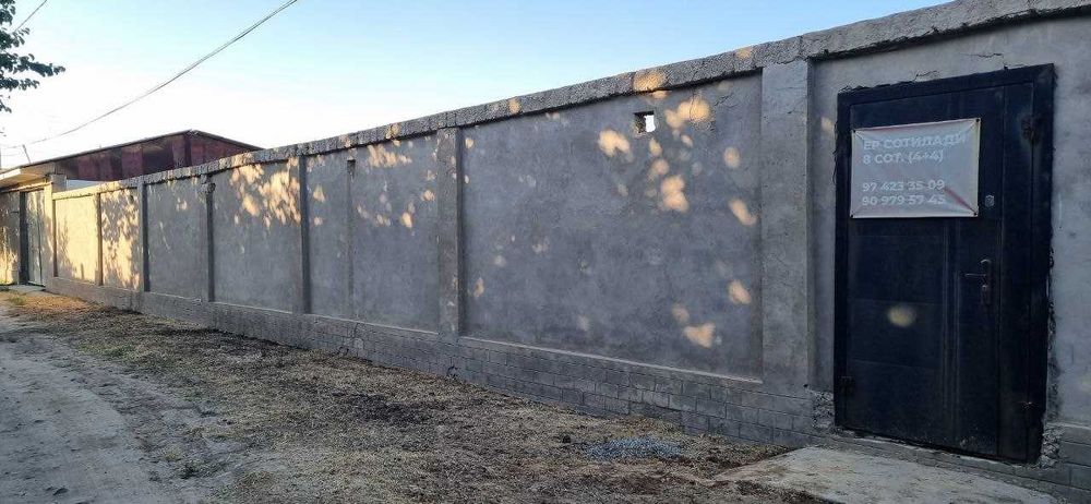 Юнусободда 8 сотих (4+4) ер сотилади (Газ, сув, свет, кадастр бор)