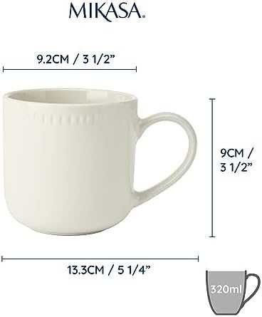 Нов комплект от 4 броя Керамични Чаши Mikasa Cranborne 320ml Подарък дом кухня