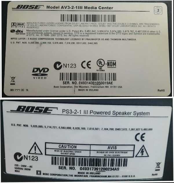 sistem home cinema bose 321 seria 3