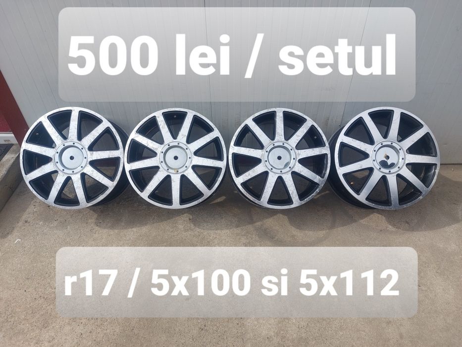 Jante aluminiu r17 / Vw Audi Skoda Seat / se potrivesc 5x100 sau 5x112 / ET 38 / model BICOLOR