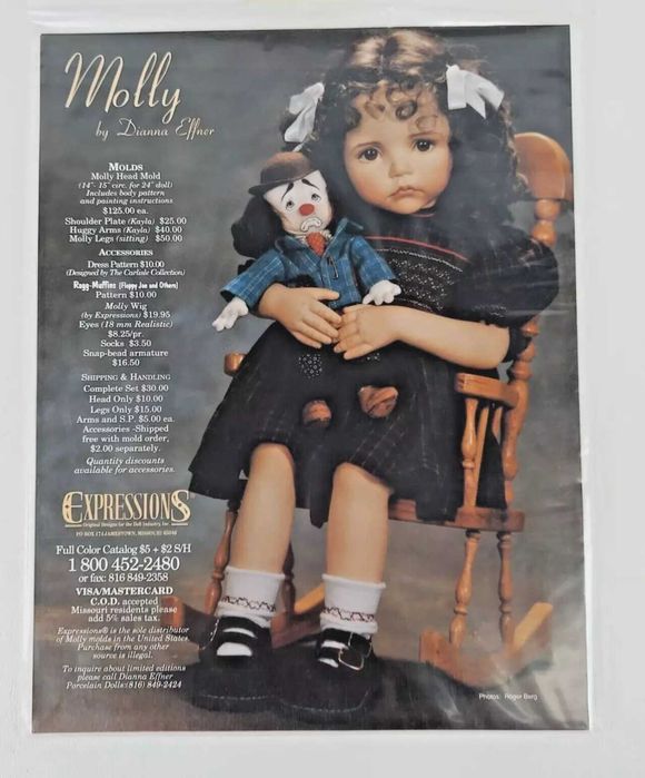 Молд Молли за кукла Диана Еффнер с размер 60 см
