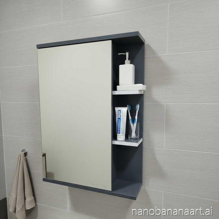 Навесной шкафчик для ванной комнаты.  Материал влагастойкий МДФ