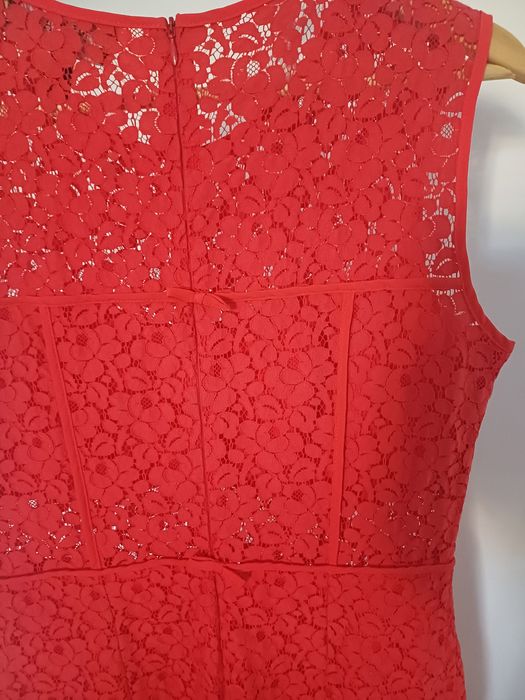 Rochie NISSA dantelă roșie ocazie cocktail botez