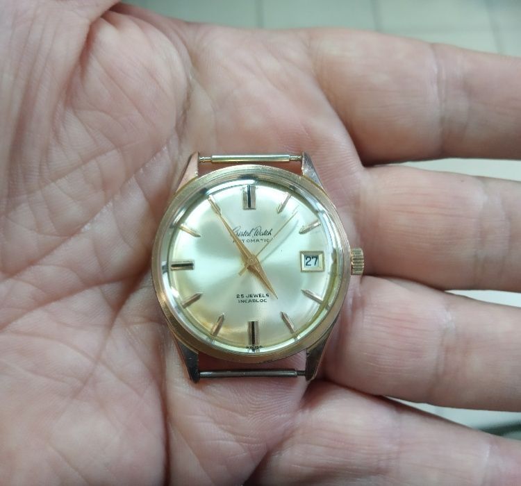 Ceas Cristal Watch Automatic 
Swiss made
25 jewels
Încabloc
Gold plate