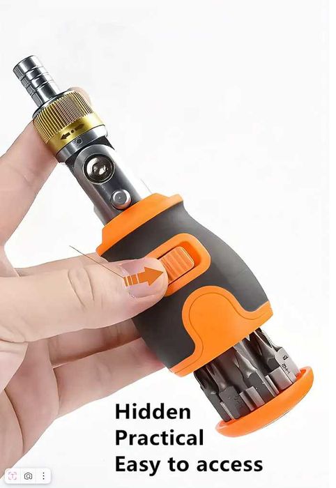 Многоугольный ретракторный набор отверток с сменными битами