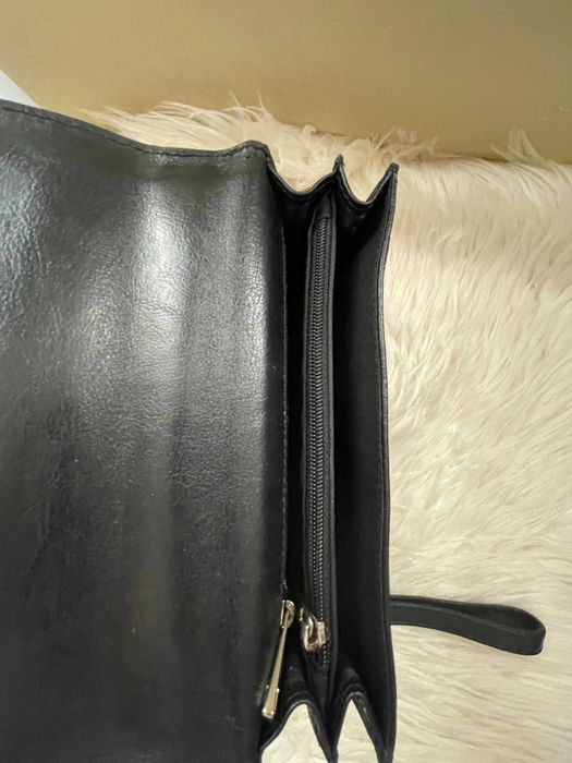 Borseta de mana Office Piele Neagra Veritabila ( Noua ) 20 cm x 16 cm