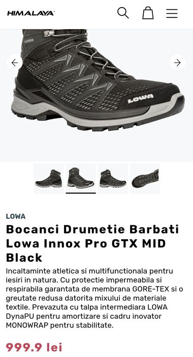 LOWA bocanci bărbați GORETEX ghete înalte INNOX PRO GTX MID munte drumeție OUTDOOR | mărimea 45 | transport GRATUIT‼️FAN Courier