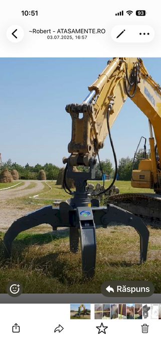 Graifer Hidraulic  Piatră - 4 Brațe / marca Idrobenne (ITA)- POM 4/550-p  (fără rotitor)   (nou/0 ore) + Adaptor pendular nou excavator  46 to