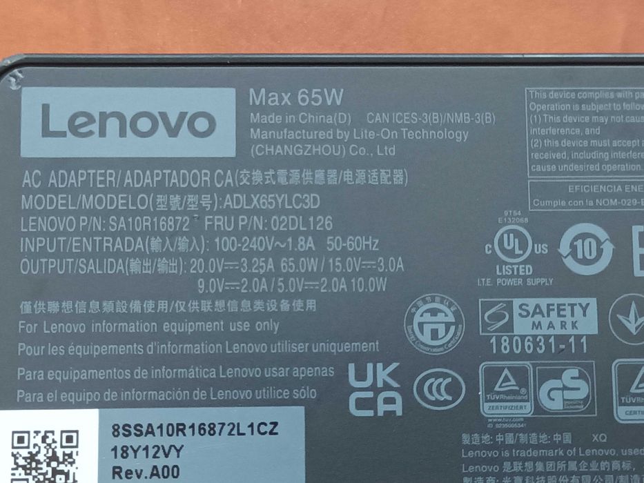 Incarcator alimentator adaptor original laptop Lenovo 65W USB C