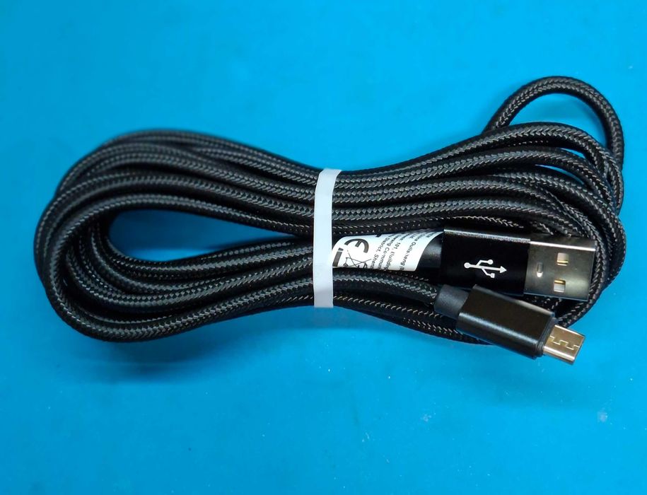 Кабел за бързо зареждане и пренос на данни  микро USB  - 3 метра