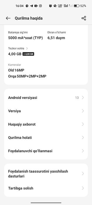 Oppo a55 obmen holati yaxshi