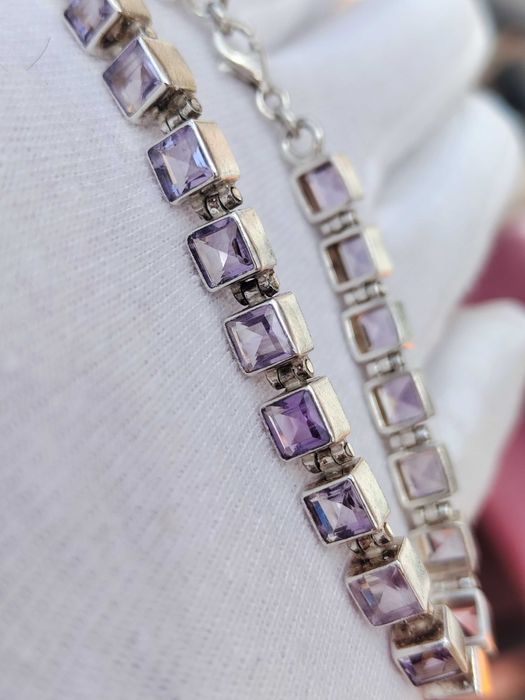 925 Bratara argint cu Ametist natural Amethyst 17.8cm