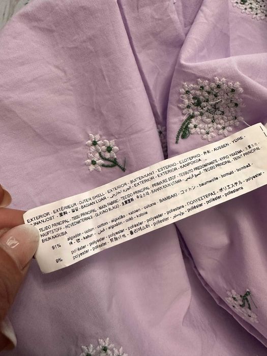 ZARA рокля лила с бродирани цветя М