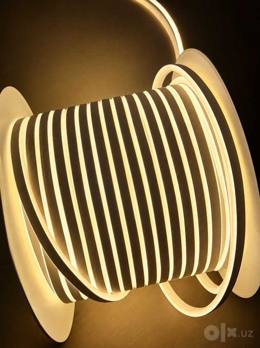 Гибкая неоновая LED лента на 220/12V (neon flex, подсветка метражная)