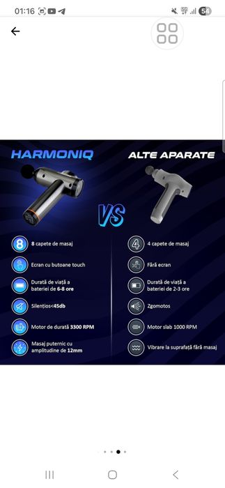 Aparat masaj harmoniq cu 8 capete