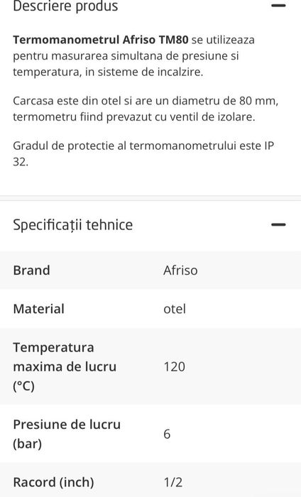 Termomanometru Ariso TM 80