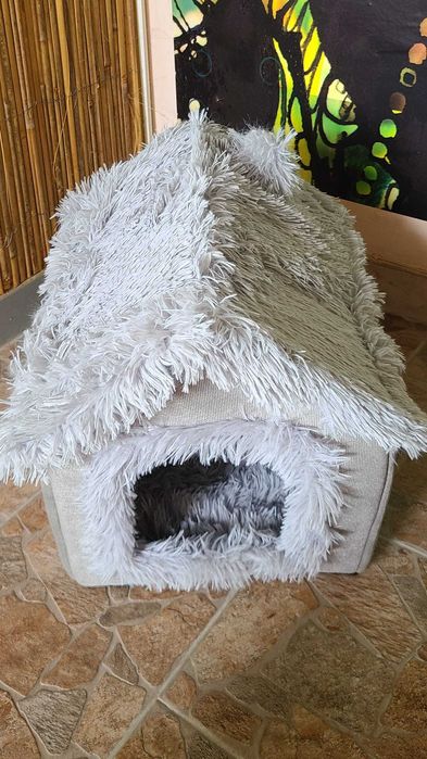Culcus tip casuta de lux animale / casa pisici și catei LARGE NOUA