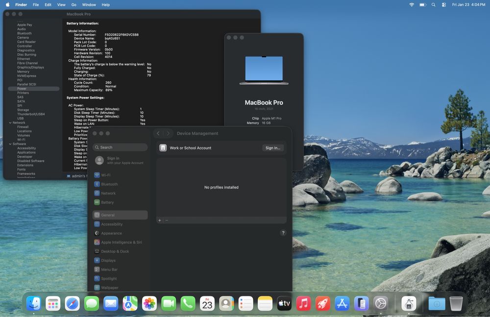 89%/260 цикл 2021 Apple MacBook Pro 16-inch M1 Pro Chip SPACE GRAY