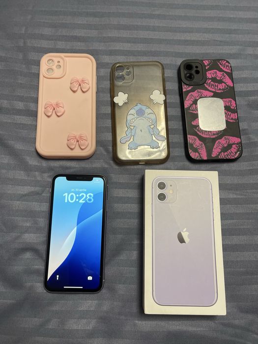 iPhone 11 Purple 64GB – Impecabil, Liber de Rețea + Huse și Cutie