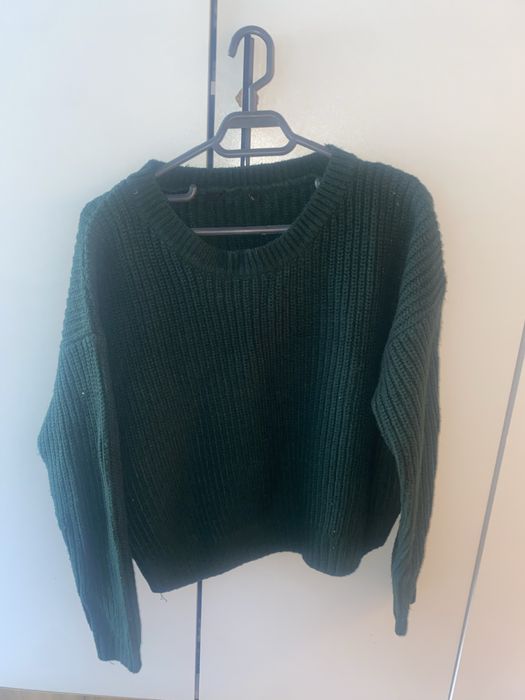 Bluza din lana de culoare verde