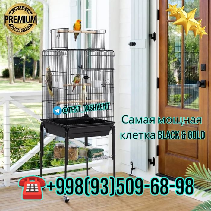 Клетка для попугаев с открытым верхом на колесиках идеальная решения!