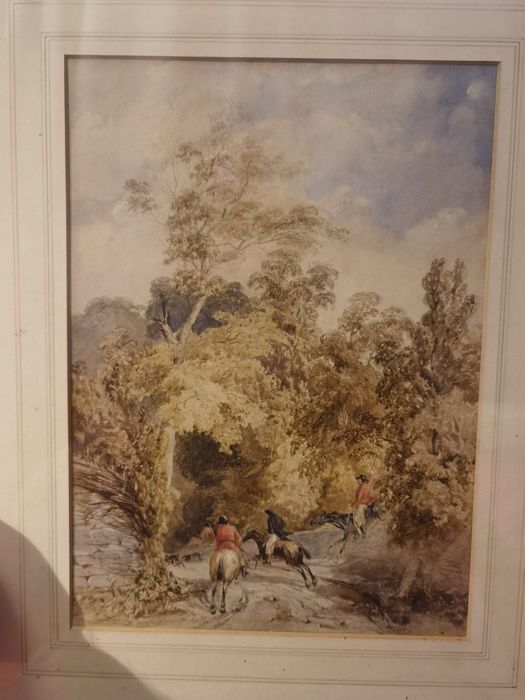 Картина акварел Ловна сцена, John Frederick Tayler