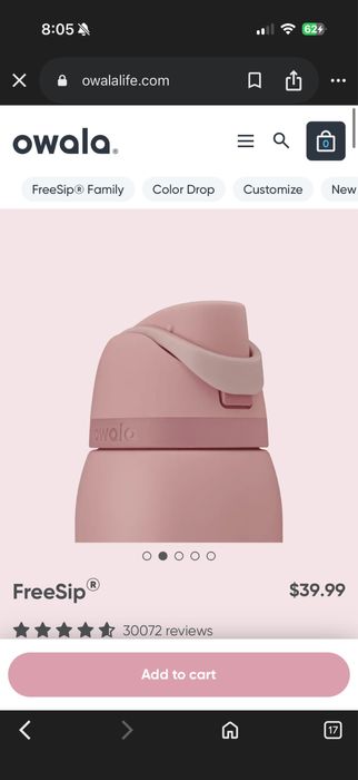 Бутылка owala розовая