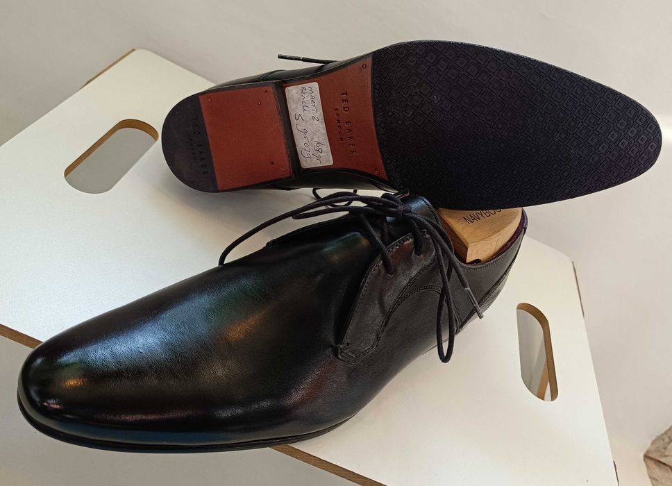 Pantofi derby 42.5 43 premium Ted Baker London Noi piele naturala moal